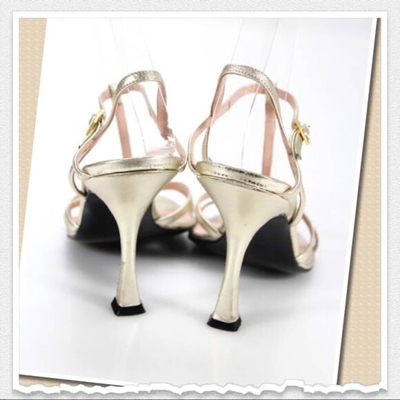 Barneys New York Leather Heeled Sandals 38.5 8.5 - Picture 3 of 7